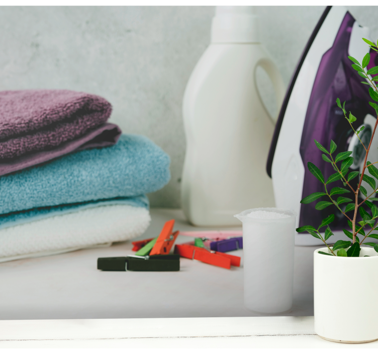 Fototapeta do kuchni z niezbędnikami pralniczymi - TenStickers