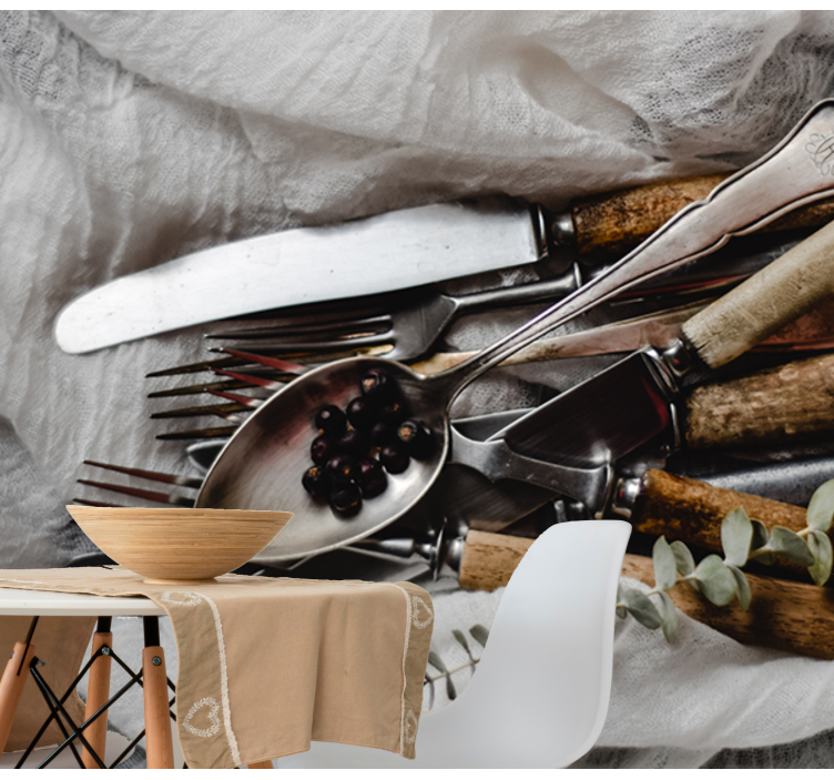 Fototapeta do kuchni zestaw naczyń vintage - TenStickers