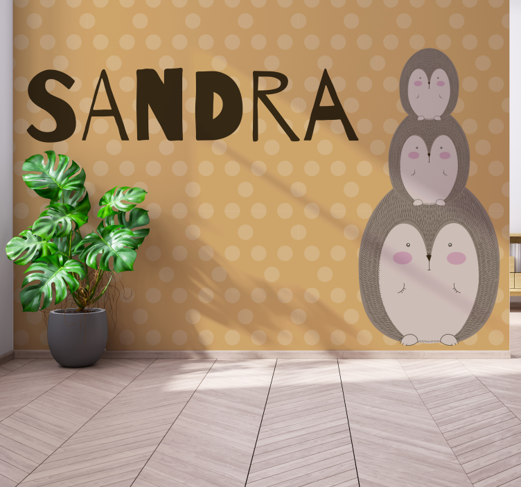 Fototapeta do pokoju dziecka urocze, ułożone w stosy jeże - TenStickers