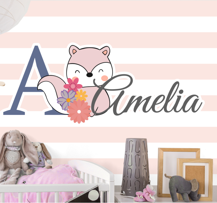 Fototapeta do pokoju dziecka uroczy design lisa - TenStickers