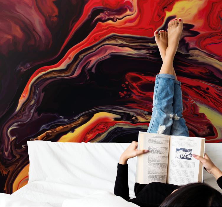 Tapeta abstrakcyjna Malowanie z efektem marmuru - TenStickers