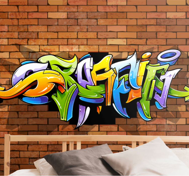 Fototapeta muzyka Ściana graffiti 3d - TenStickers