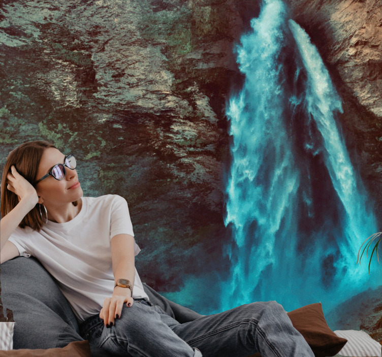 Fototapeta góry perspektywa wielkiego wodospadu - TenStickers