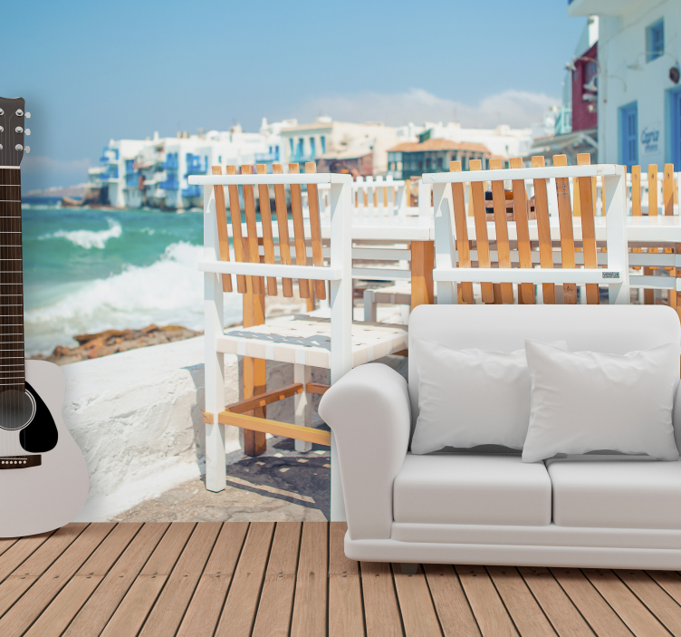 Fototapeta krajobraz grecka kawiarnia - TenStickers