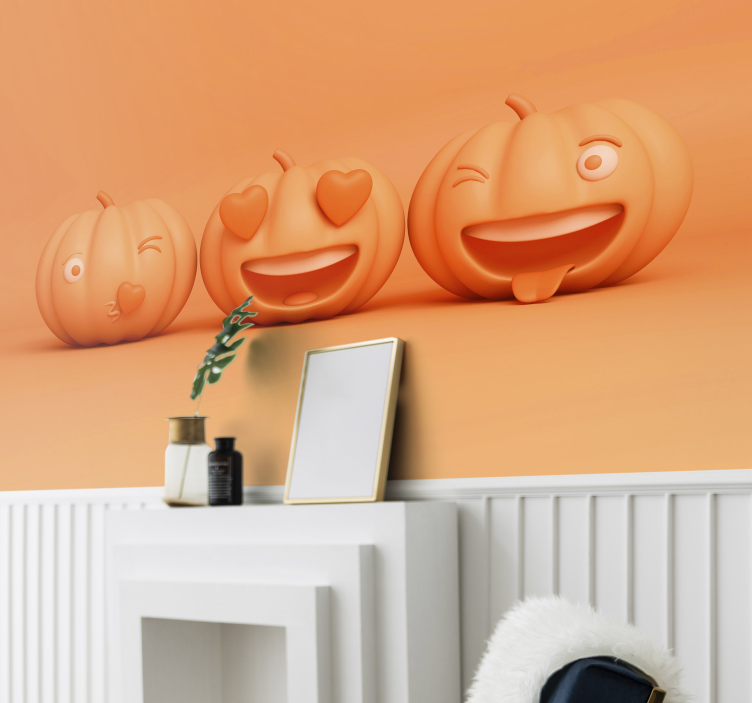 Fototapeta Halloween zabawne twarze dyni - TenStickers