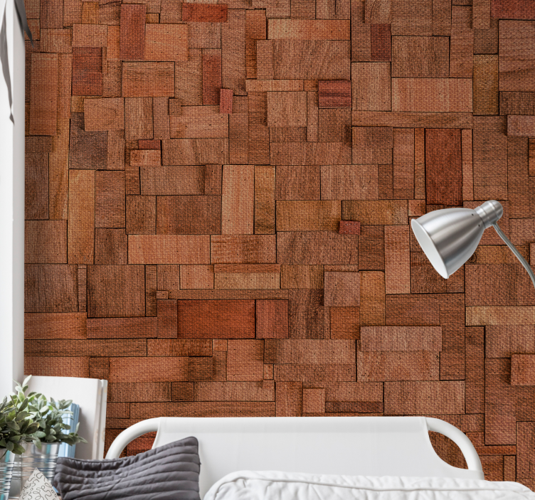 Fototapeta kamienie deski drewniane w strukturze - TenStickers