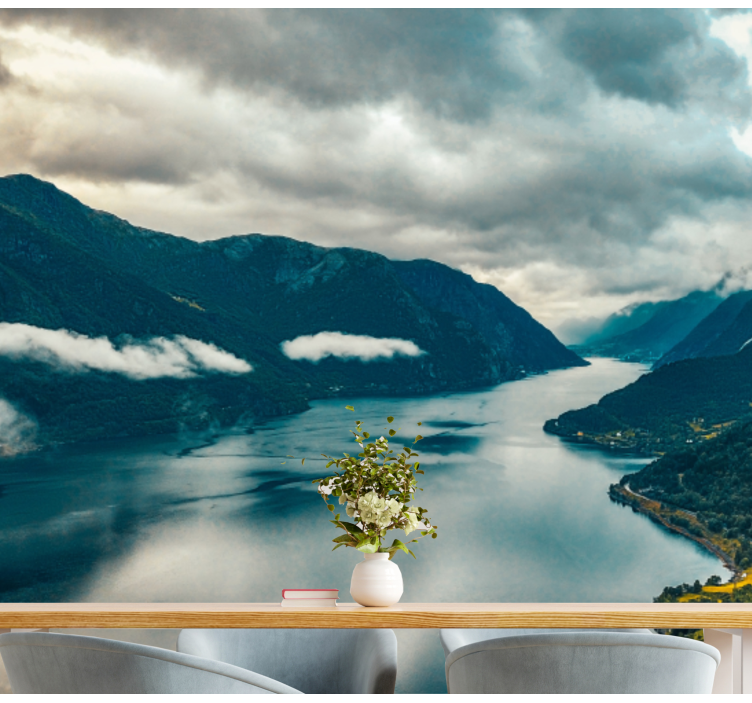 Fototapeta krajobraz lustro górskiego jeziora - TenStickers