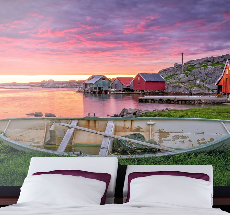 Fototapeta krajobraz malownicza nadmorska wioska - TenStickers