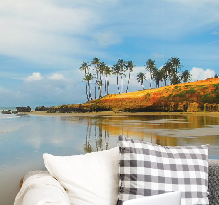 Fototapeta krajobraz odbicie palm w wodzie - TenStickers