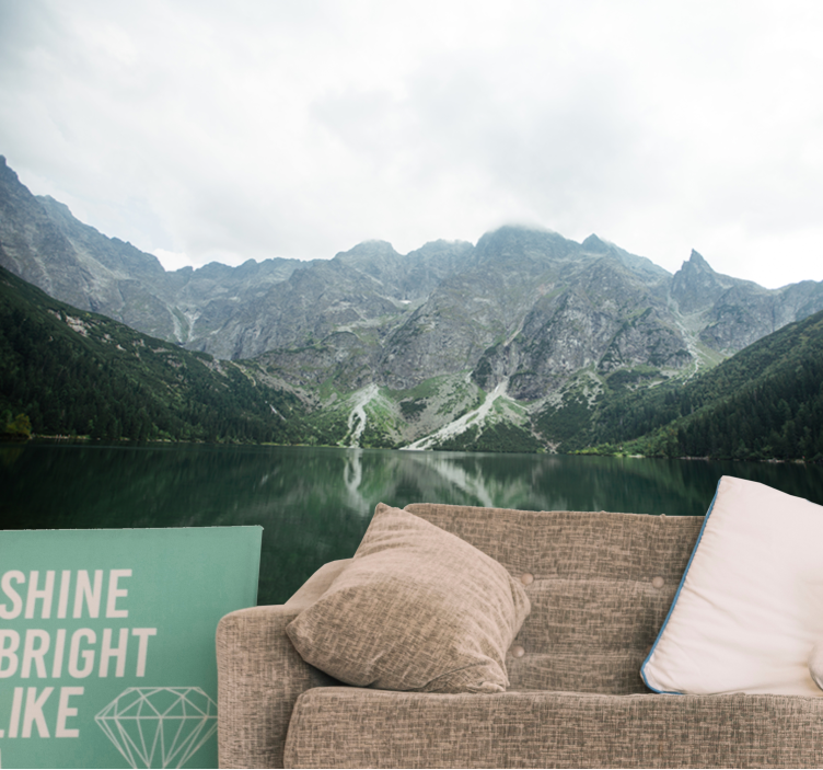 Fototapeta krajobraz odbicie wspaniałych gór - TenStickers