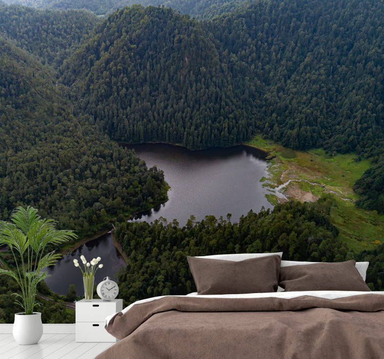 Fototapeta krajobraz spokój górskiego jeziora - TenStickers