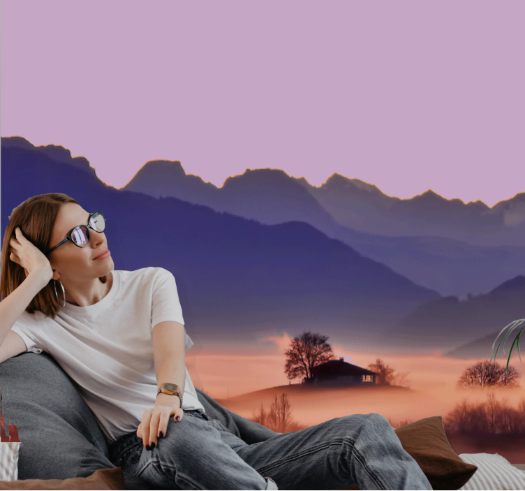 Fototapeta krajobraz spokojny górski pejzaż - TenStickers