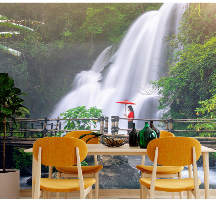 Fototapeta krajobraz spokojny widok wodospadu - TenStickers