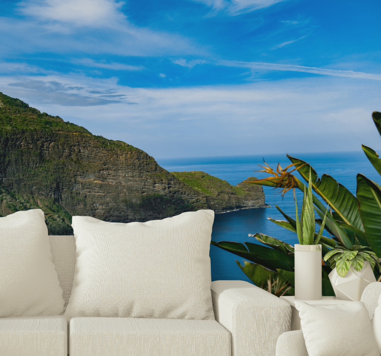 Fototapeta krajobraz widok gór nad morzem - TenStickers