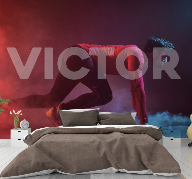 Fototapeta ludzie dynamiczna sylwetka biegacza - TenStickers