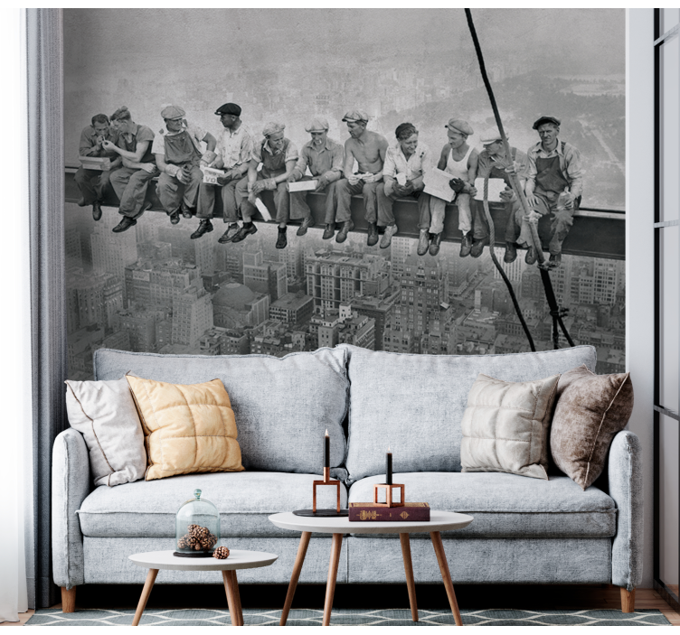 Fototapeta ludzie pracownicy na belce - TenStickers