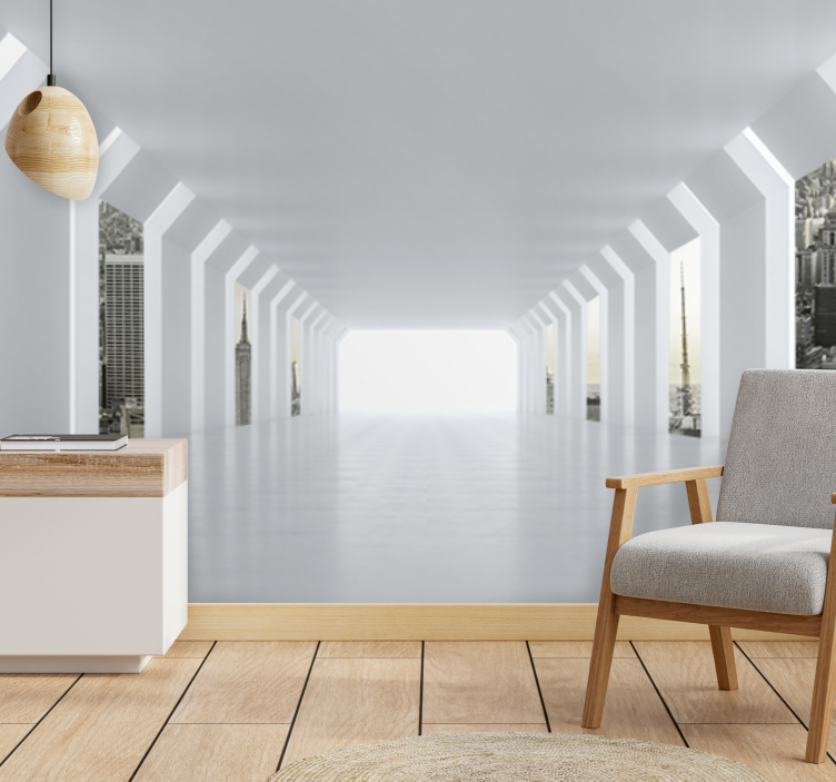 Fototapeta miasto futurystyczny widok na metropolię - TenStickers