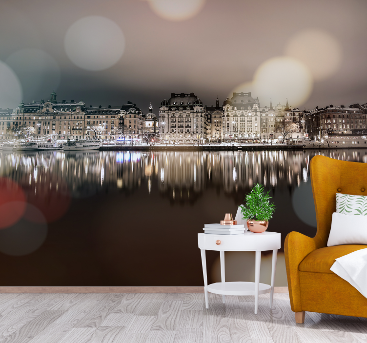 Fototapeta miasto malownicze odbicie miasta - TenStickers