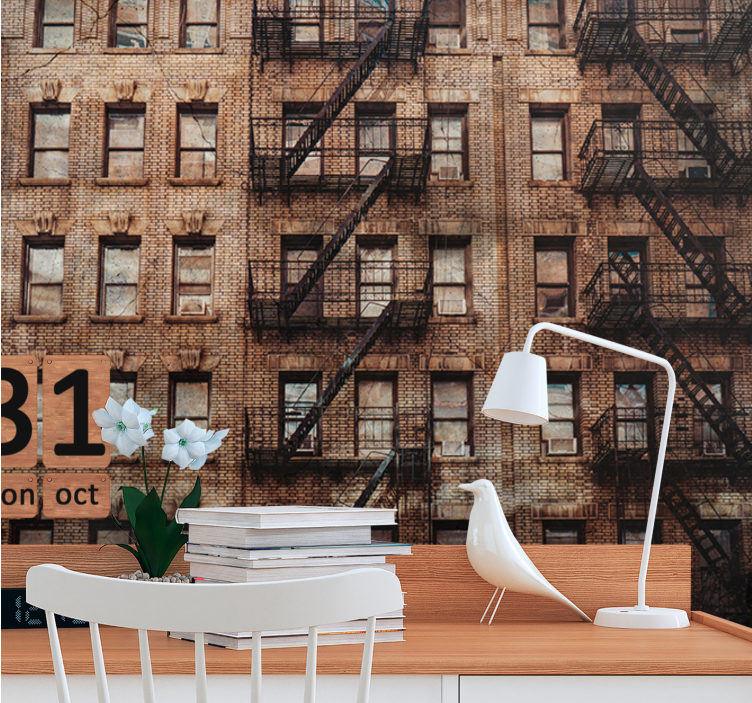 Fototapeta miasto miejska fasada z cegły - TenStickers