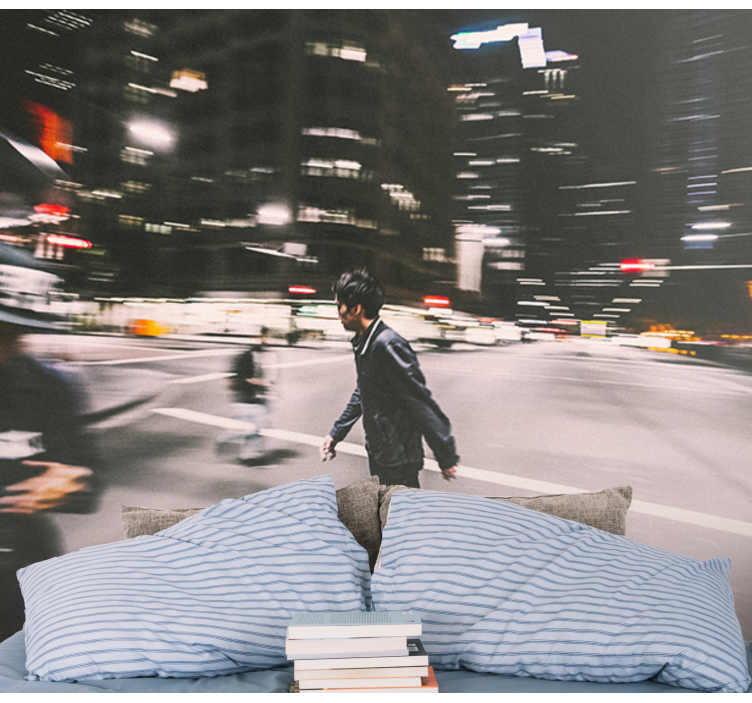 Fototapeta miasto nocny skateboarding w mieście - TenStickers