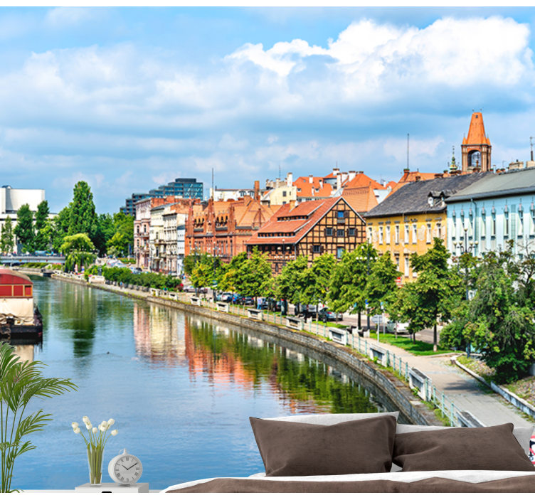 Fototapeta miasto odbicie krajobrazu miejskiego dziedzictwa - TenStickers