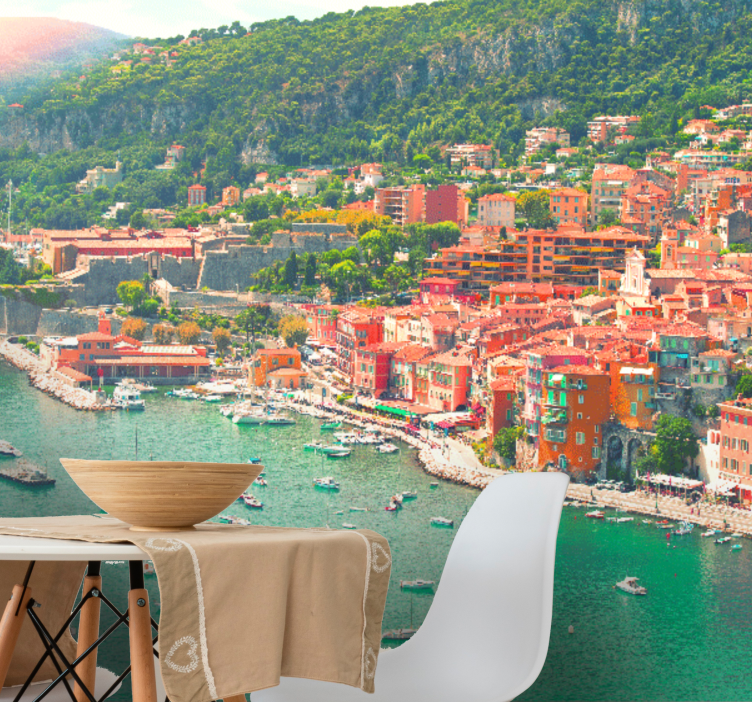 Fototapeta miasto perspektywa nadmorskiej wioski - TenStickers