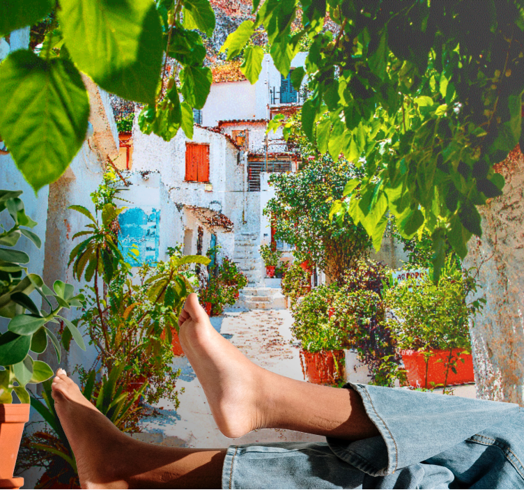 Fototapeta miasto urokliwa aleja śródziemnomorska - TenStickers