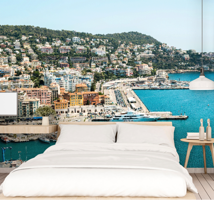 Fototapeta miasto widok na nadmorską panoramę - TenStickers