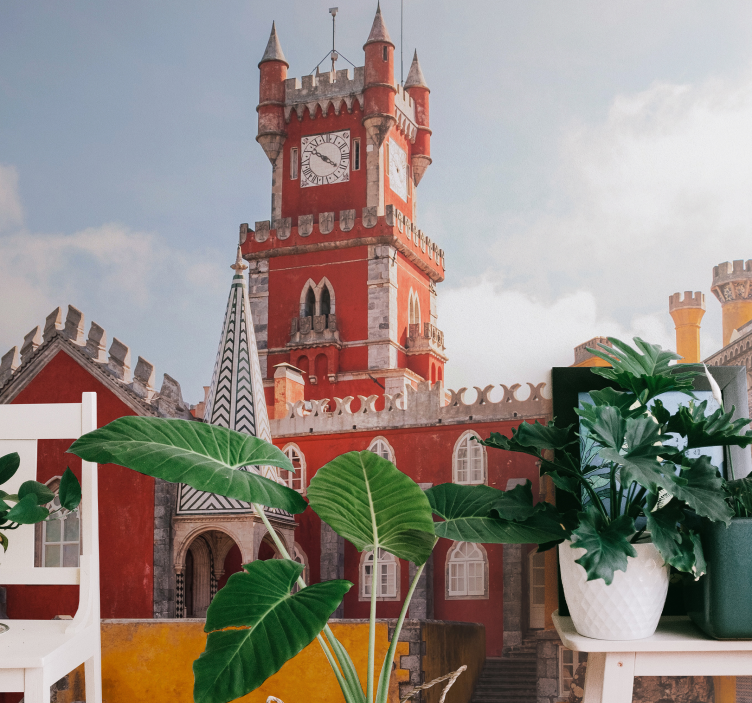 Fototapeta miasto zabytkowa czerwona wieża - TenStickers