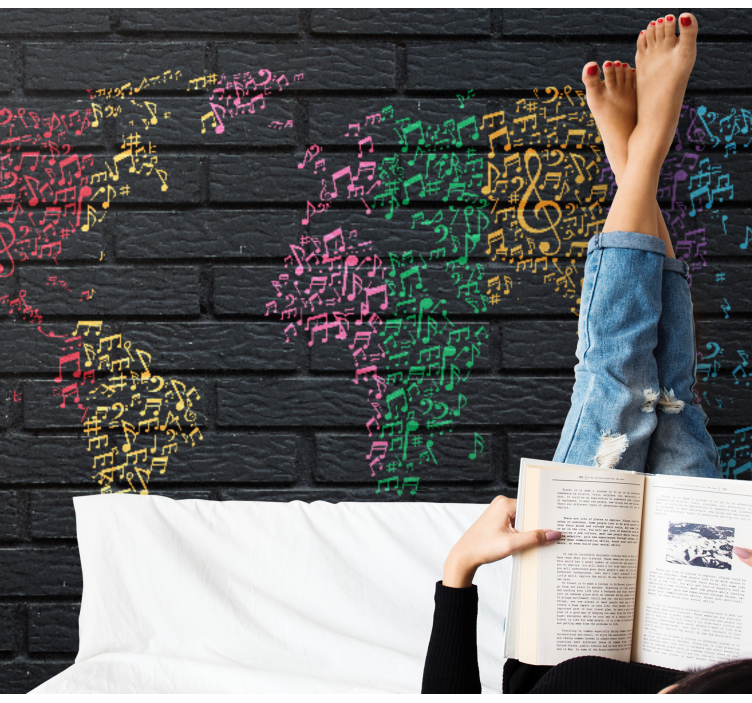 Fototapeta muzyka mapa muzycznego Świata - TenStickers