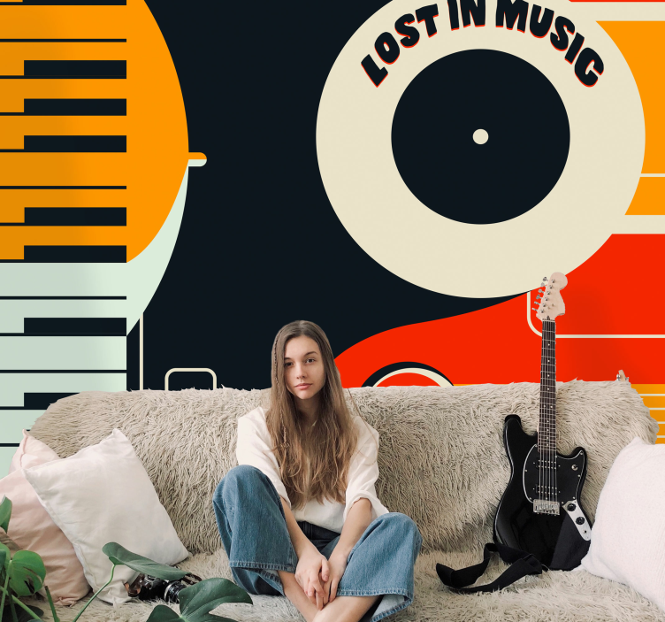 Fototapeta muzyka fortepian retro design - TenStickers