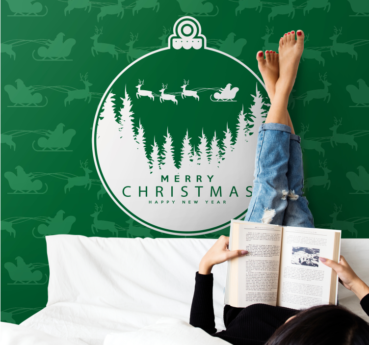 Fototapeta na boże narodzenie radosny zimowy krajobraz - TenStickers