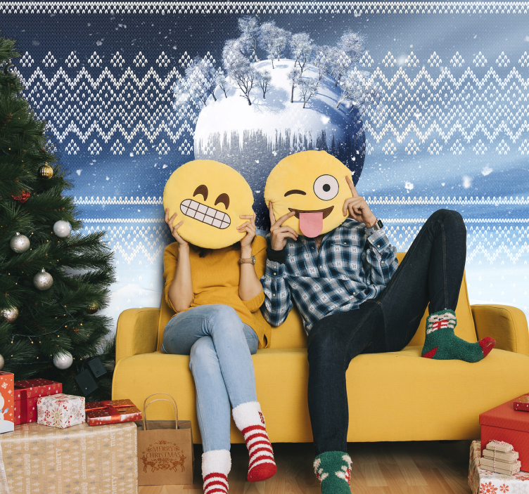 Fototapeta na Boże Narodzenie świąteczna zabawa emoji - TenStickers