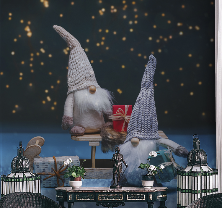 Fototapeta na boże narodzenie Świętowanie gnomów - TenStickers