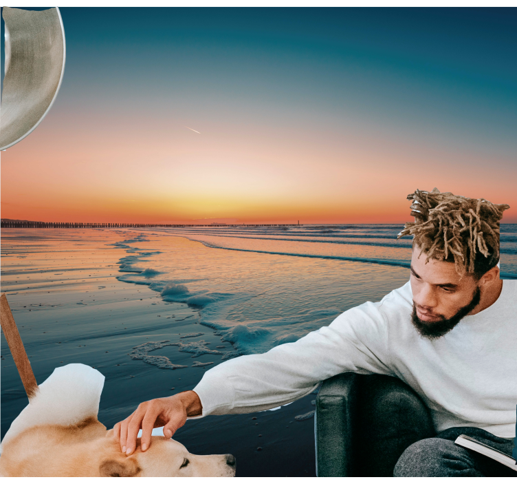 Fototapeta natura fale oceanu o zachodzie słońca - TenStickers