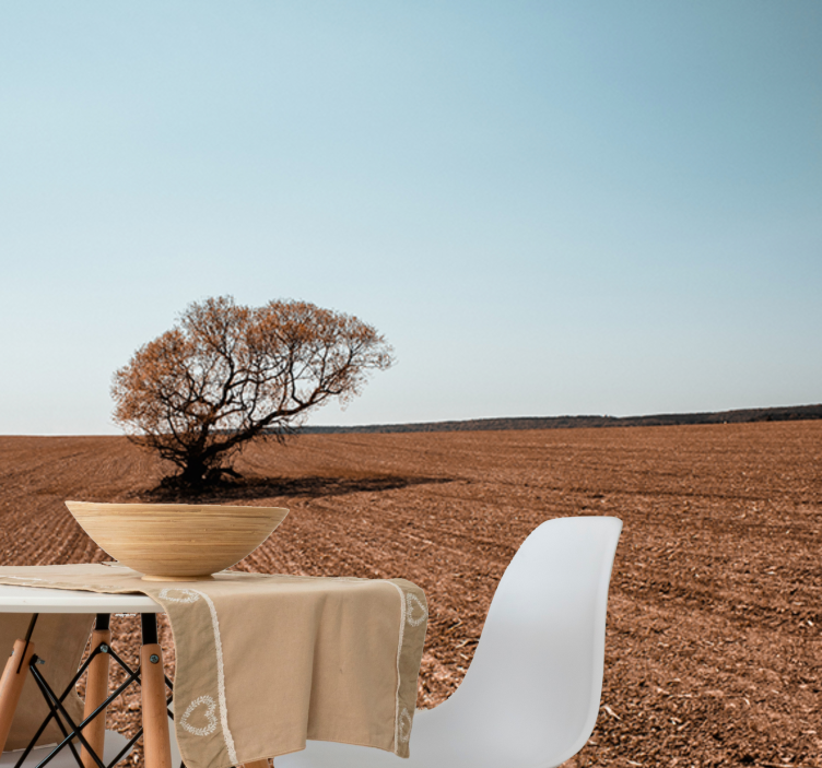 Fototapeta natura samotne drzewo w krajobrazie - TenStickers