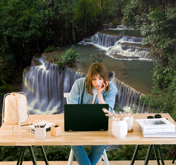 Fototapeta natura spokojny wodospad - TenStickers