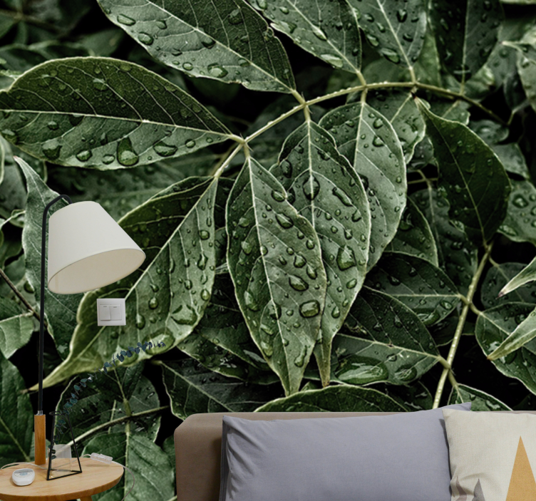 Fototapeta natura w intensywnej zieleni liści - TenStickers