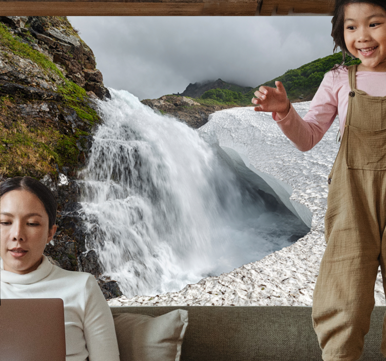 Fototapeta natura widok na wodospad - TenStickers