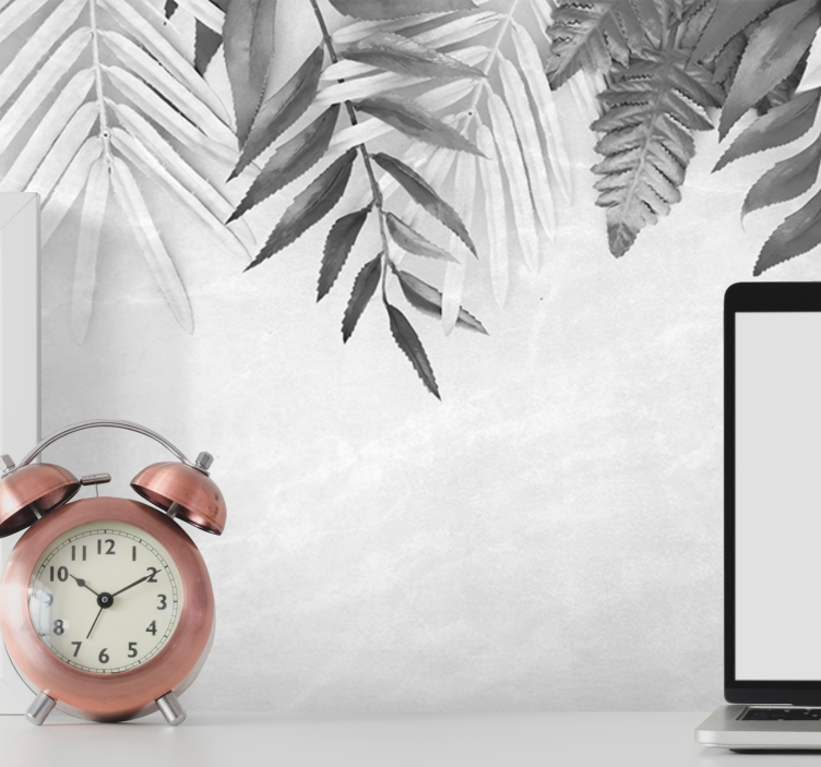 Fototapeta natura wzory liści w monochromie - TenStickers