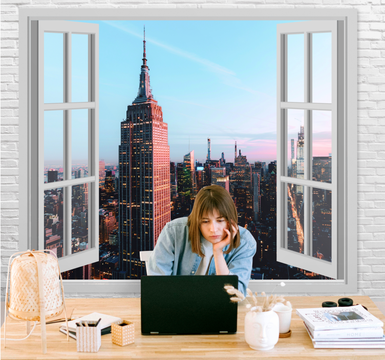 Fototapeta nowy jork widok z empire state building - TenStickers