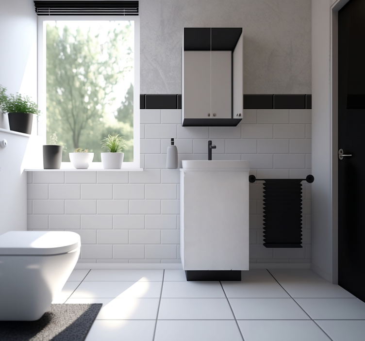 Fototapeta we wzór białych płytek - TenStickers