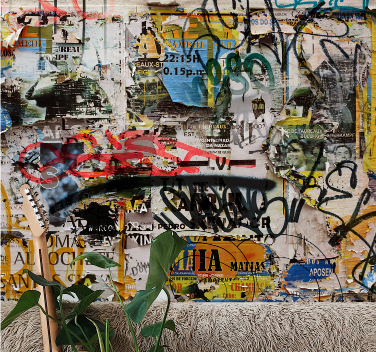 Fototapeta street art kolaż sztuki miejskiej - TenStickers