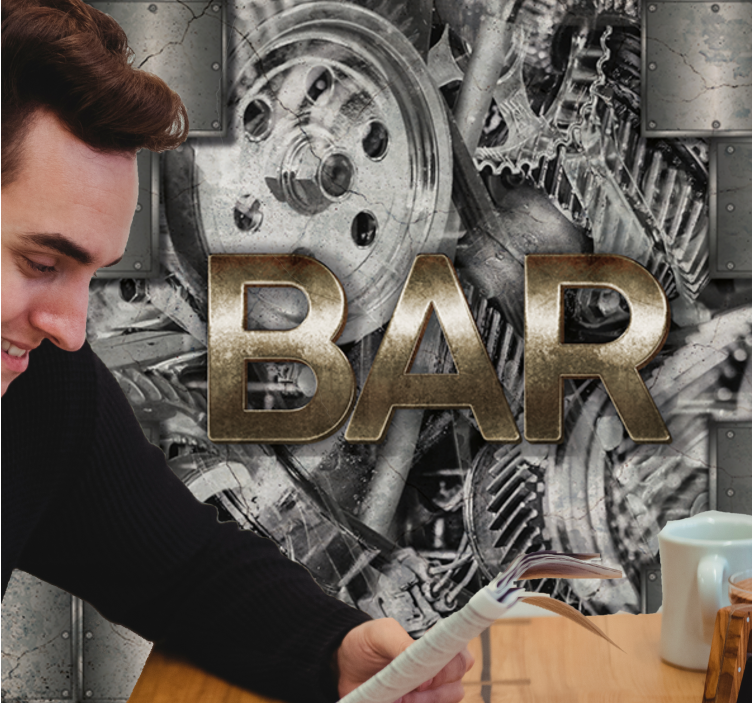 Fototapeta street art z literami w stylu industrialnym - TenStickers