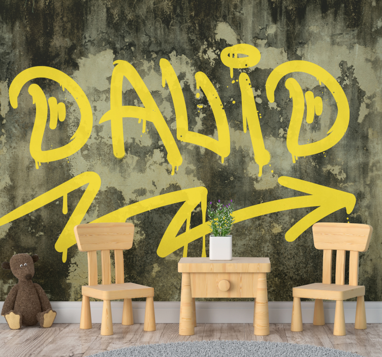 Fototapeta Street Art żółta sztuka uliczna - TenStickers