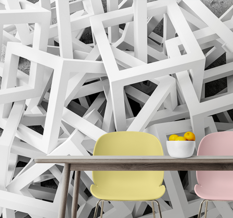 Fototapeta tekstury i wzory białe abstrakcyjne kształty - TenStickers