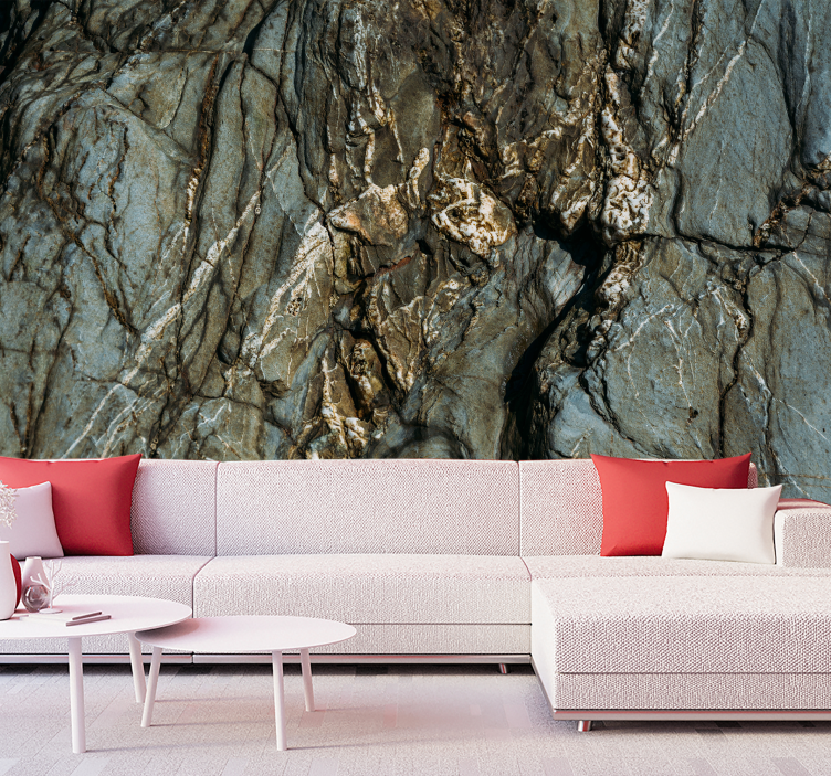 Fototapeta tekstury i wzory powierzchnia popękanej skały - TenStickers