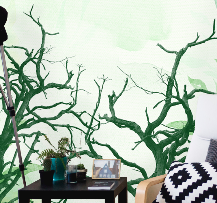 Fototapeta w drzewa z misternymi sylwetkami - TenStickers