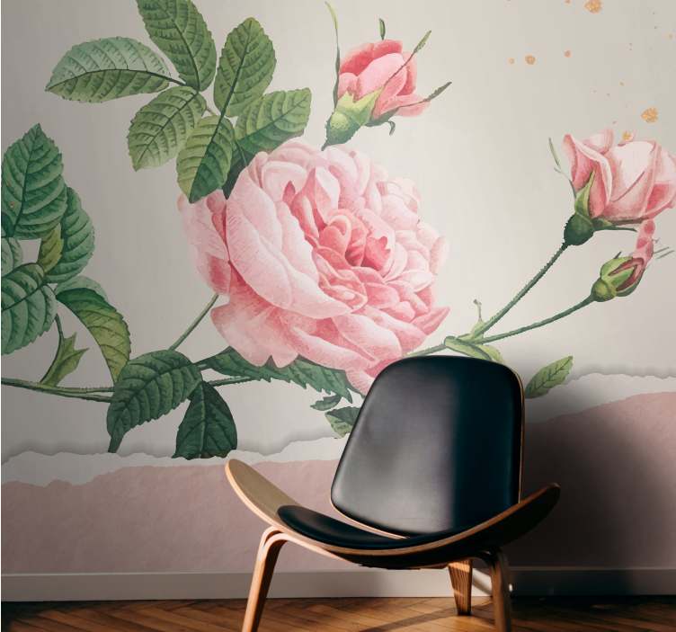 Fototapeta w kwiaty bukiet róż w odcieniu różowym - TenStickers