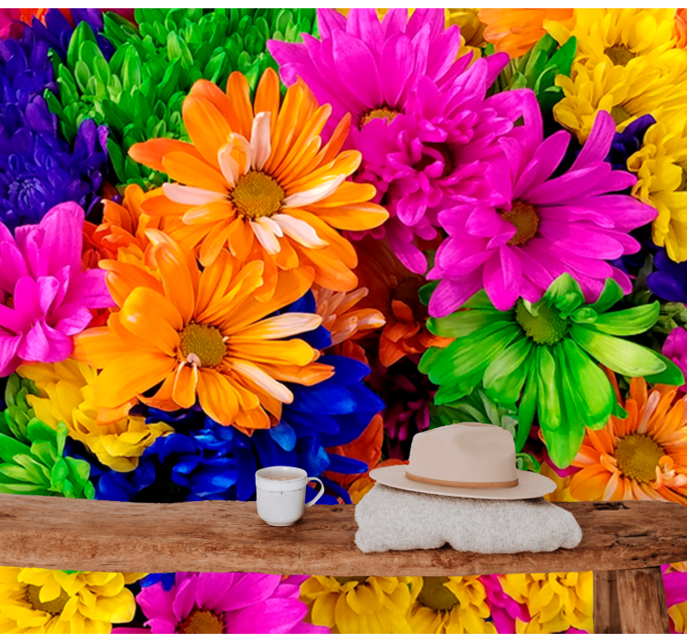 Fototapeta w kwiaty kolorowy bukiet botaniczny - TenStickers